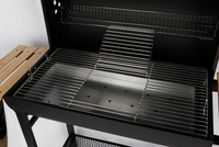 Chariot à baril de jardin en acier de style moderne robuste Barbecue de fumoir extérieur avec table d'appoint pour barbecue et barbecue