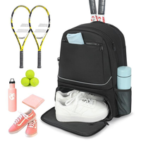 Sac à dos de tennis léger personnalisé 420D imperméable avec double compartiment pour raquettes et compartiments ventilés pour chaussures, idéal pour le badminton et le pickleball