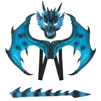 Ensemble d'ailes et de queue de dragon ultra-légères RP pour Halloween, décoration de tête de dragon, utilisé pour les accessoires de jeu de rôle et la décoration de fête