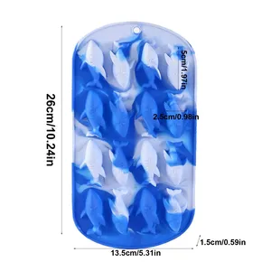 Molde para hielo 3D con forma de tiburón, bandeja para hacer hielo, molde de fácil desmoldeo para cócteles, whisky, bebidas, nevera, cocina, cafetería, camping - Product Image 6