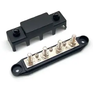 DC Tinned Copper Busbar 250A Black Terminal Block Power Distribution Bus Bar Terminal Block 12V