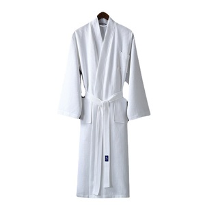 Waffle tessuto cotone puro abito lungo per gli uomini e le donne all'ingrosso ad asciugatura rapida e acqua-assorbente coppia Hotel <span class=keywords><strong>accappatoio</strong></span> - Product Image 3