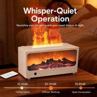 Diffuseur d'arômes ultrasonique réaliste avec effet de flamme de cheminée, humidificateur à vapeur simulant des bûches, pour la décoration intérieure
