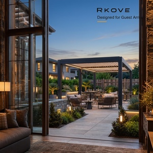 Pergola de terrasse haut de gamme pour hôtel de ski avec toit à persiennes de style alpin pour les espaces hôteliers canadiens - Product Image 1