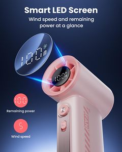 Mini ventilateur portatif rechargeable 3600mAh, ventilateur turbo portable, 150 vitesses de ventilation réglables, ventilateur de bureau pour le camping en plein air - Product Image 4