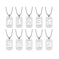 Collier pendentif en acier inoxydable 304/316L avec chiffres, pendentif ajouré, chaîne pour homme, bijoux streetwear