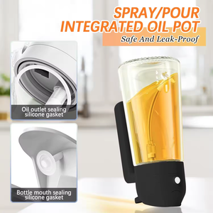 批发定制橄榄油分配器瓶食用油喷雾器470毫升玻璃喷油瓶，带优质烧烤喷嘴 - Product Image 4