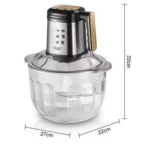 Robot culinaire électrique 500W, bol en verre haute puissance, hachoir-blender avec cinq lames tranchantes pour viande et légumes - Product Image 3