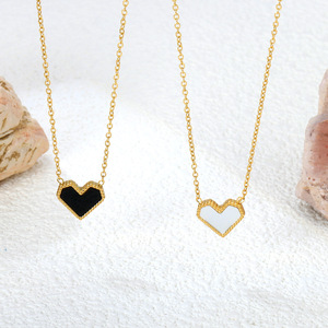 Collar de aleación de zinc con forma de corazón, colgante de cadena dorada para mujer, regalo, joyería, diseño sencillo y elegante - Product Image 2