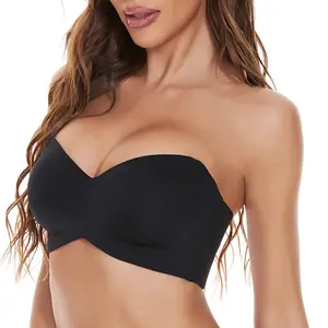 Ladymate ODM/OEM Sujetador sin tirantes sin costuras Woman Strapless Bra Plus Size Underwire Convertible Soft Non-Padded Bra