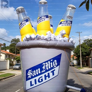 Cubo de Hielo Inflable Gigante con Logotipo Personalizado, Modelo de Cubo Refrigerador con Botellas de Cerveza para Promoción de Marcas de Bebidas/Bar/<span class=keywords><strong>Pub</strong></span>/Expo/Club - Product Image 3