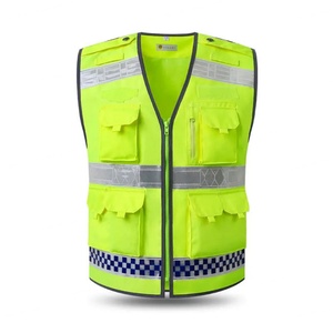 Chaleco de Seguridad Reflectante Fluorescente Negro de Alta Visibilidad para Ingenieros de la Construcción, Chaleco de Trabajo Multibolsillos para Hombre, Logotipo Personalizable - Product Image 2