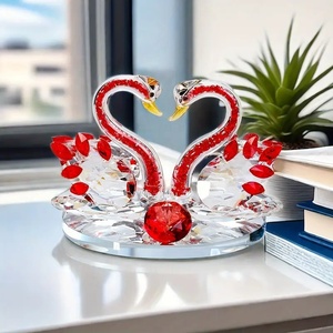 Crystown thủy tinh đầy màu sắc pha lê Thiên Nga bức tượng trang trí nội thất và ủng hộ đám cưới cho các bên và quà lưu niệm/quà tặng - Product Image 3