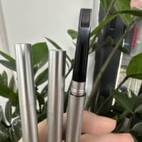 Crayon à sourcils waterproof de précision pour marque privée, nouveau design de tube entièrement argenté, longue tenue, effet sourcils sauvages, crayon à sourcils machette