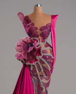 Abiti da Sera Personalizzati Rossi Sexy con Perline Stile Sirena - Product Image 3