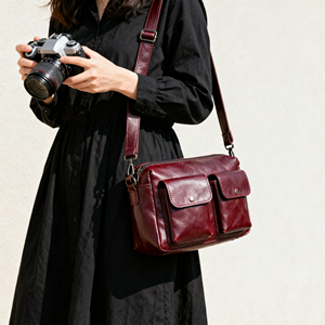 Nhà Sản Xuất Tùy Chỉnh Của Phụ Nữ Ăn Chay PU Da Máy Ảnh Vai Túi Crossbody Phù Hợp Với Dslr/Không Gương Máy Ảnh & Ống Kính Cho Nhiếp Ảnh - Product Image 3