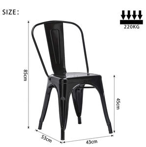 Sillas de comedor <span class=keywords><strong>Bristo</strong></span> Tolix de metal con marco de hierro y acero industrial vintage de diseño moderno al por mayor - Product Image 3