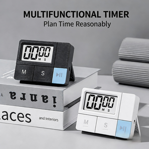 Minuterie de cuisine numérique portable avec écran LCD, <span class=keywords><strong>compte</strong></span> à <span class=keywords><strong>rebours</strong></span>, alarme sonore, support, pour la cuisine, la douche, l'étude, fonctionne sur piles, chronomètre en plastique - Product Image 2
