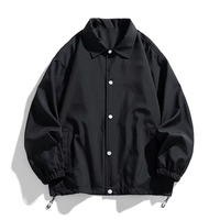 Veste coupe-vent YIMAI avec logo personnalisé, veste de printemps, design ample, veste unie pour homme, design zippé, veste en polyester