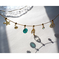 Vente en gros de bijoux pour femmes en cuivre plaqué or 18 carats pendentif en cuivre zircon étoile de soleil amour accessoires de bijoux à bricoler soi-même pour collier bracelet