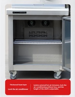 Promotion Table de Préparation Réfrigérée Commerciale pour Pizzas et Sandwichs, Réfrigérateur à Salades et Congélateur