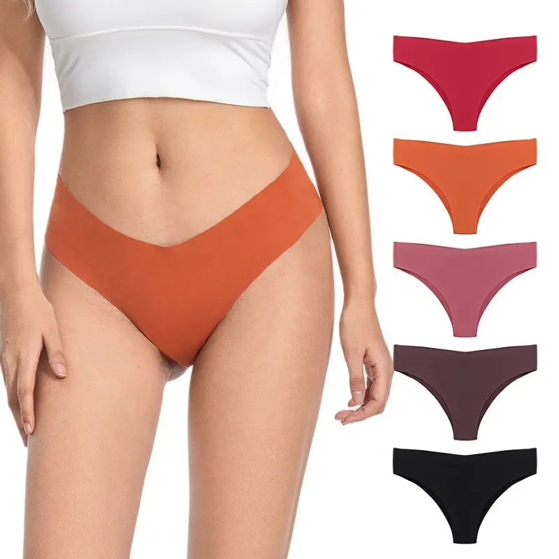 Culotte grande taille sans couture String taille basse demi-Bikini sous-vêtements Yoga Respirant culotte femme