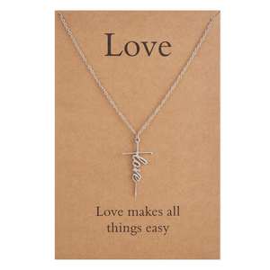 Bijoux religieux de conception personnalisée pour femmes collier croix <span class=keywords><strong>foi</strong></span> PVD de polissage de haut niveau collier pendentif croyance d'espoir collier de mariage - Product Image 1