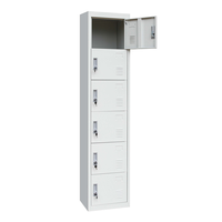 Casier d'armoire de stockage de fer de gymnase de 2 3 4 5 6 portes en métal bon marché de matériel de bureau
