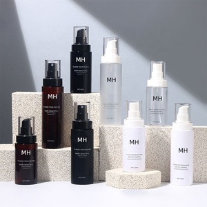 100ml 120ml 150ml 200ml 둥근 명확한 서리로 덥은 백색 호박색 까만 로션 펌프 혈청 살포 안개 플라스틱 병