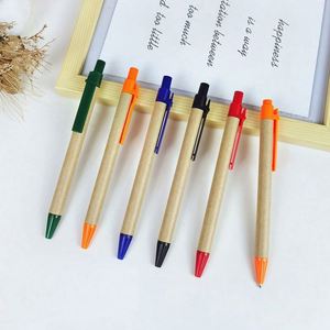 Stylo bille multifonctionnel promotionnel en papier kraft écologique, recyclable, avec logo personnalisé, faible MOQ, pointe 1,0 mm, multicolore - Product Image 3