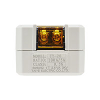Transformador de Corriente Toroidal de Núcleo Dividido de 22mm, Tipo Cerrado AC, 100A 150A 200A 300A, 2.5VA, 50/60Hz, Bobina Toroidal Simple, 220V TY-20, Amperímetro