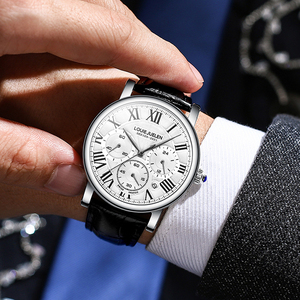 Reloj de Hombre LOUIE JUELEN con Caja de Aleación Antigua, Multifuncional, Resistente al Agua, Reloj de Cuarzo con Correa de Cuero, Resistente al Agua 3BAR - Product Image 5
