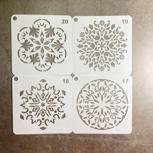 Fghgf — pochoirs de <span class=keywords><strong>peinture</strong></span> de meubles, modèle <span class=keywords><strong>mandala</strong></span> laser, réutilisable, 15x15 cm, 32 pièces - Product Image 6