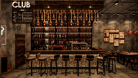 Aménagement intérieur de bar/pub, présentoirs de meubles, comptoirs, vitrine sur mesure, solution complète, décoration complète de la pièce, rénovation.