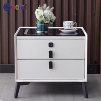 Table de chevet multifonctionnelle Goomi Home avec lampe tactile 3 couleurs, charge sans fil, port USB et haut-parleur Bluetooth