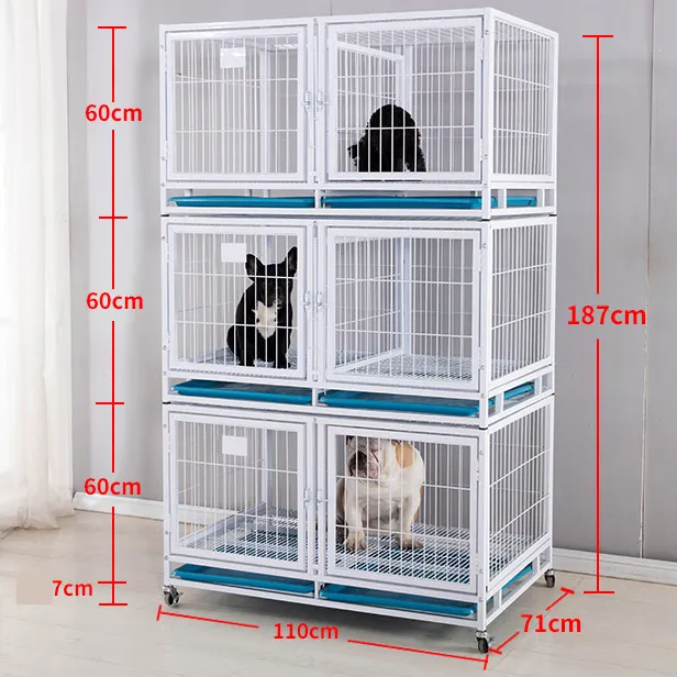 ZMaker Customized Wholesale Metal Stainless Steel Foldable 6 Houses Pet Dog Houses Isolation Dog Cage