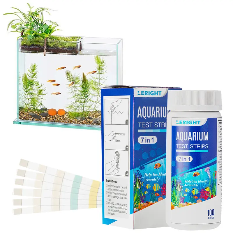 100 Pcs Fish Tank Test Kit 7 In 1 Aquarium Test Strips For Freshwaters Saltwater Water Test Kits