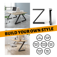 Pieds de table Cadre en acier moulé industriel Forme Z Banc de bureau Café à manger Meubles de table Pieds de table en métal pour table