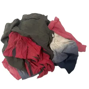 Endüstriyel kullanılan tekstil atık pamuk paçavra koyu renkli T-shirt % 100% pamuk paçavra 10kg 15kg 20kg paket