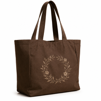 Bolsas de Mano de Lona de Algodón para Mujer, Bordadas, Lisas, de Gran Capacidad, con Asas de Cuerda, Personalizadas al por Mayor