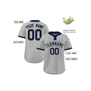 Harga terbaik disesuaikan Logo pakaian olahraga sublimasi 100% kain poliester Jersey bisbol - Product Image 2