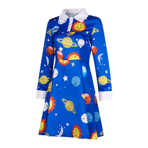 <span class=keywords><strong>Disfraz</strong></span> de Vestido Azul Vintage de la Maestra Miss Frizzle del Autobús Mágico de <span class=keywords><strong>Halloween</strong></span> para Mujer Adulta DONG-047 - Product Image 3