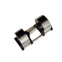 Ensemble d'haltères réglables personnalisables en chrome de 24 kg, 28 kg, 32 kg pour la salle de sport à domicile, design à verrouillage rapide pour gagner de la place