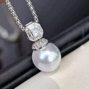 31215 Colgante de Plata S925, Versión Gruesa, para DIY, Accesorios para Perlas de 10-13mm, Colgante para Collar, Dijes Vacíos para Diamantes - Product Image 1