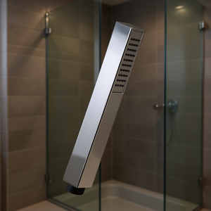 Pommeau de douche carré anti-calcaire 1 jet chromé longueur 18,5 cm - Product Image 3