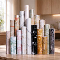 Papier peint vinyle auto-adhésif ignifuge, motif marbre, film PVC pour intérieur, imperméable, revêtement mural moderne pour la maison