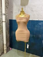 Robe décontractée tendance pour femme, dos nu, manches longues, mini-robe moulante sexy, imprimé léopard, grandes tailles, pour l'été