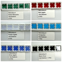Pierres précieuses HQ Trèfle à quatre feuilles 13x13x2mm Malachite verte naturelle Œil de tigre Nacre rose et blanche Agate rouge et bleue Onyx noir Coquille