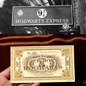 Biglietti Stampati con Motivi di Film e Anime, Biglietti Dorati, Accessori per Cosplay, Biglietto del Treno da Londra a Hogwarts Piattaforma 9 <span class=keywords><strong>3</strong></span>/4, Carte da Collezione - Product Image 4