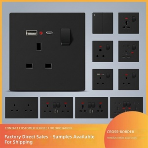 Enchufe USB Negro Nórdico Estándar Británico de 13A, Panel de Enchufe con Interruptor para Hong Kong y Macao - Product Image 3